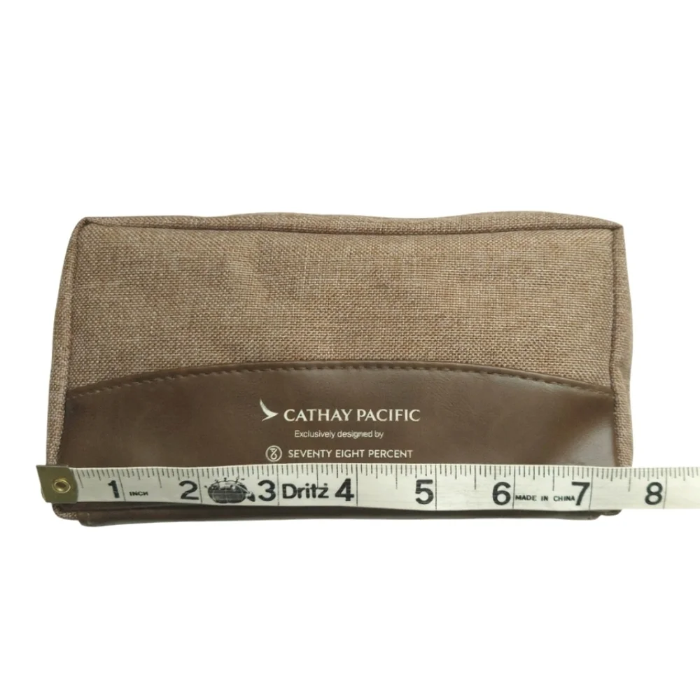 Brown Cosmetic Bag Zipper Soft Pouch Travel Essentials Makeup Case